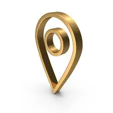 Pin A gold pin with an oval symbol in the middle.